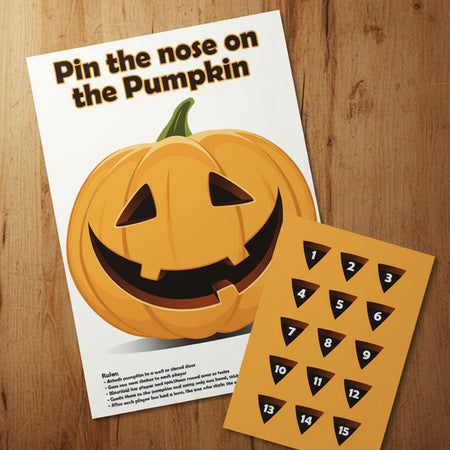 Pin The Nose On The Pumpkin Game With Stickers