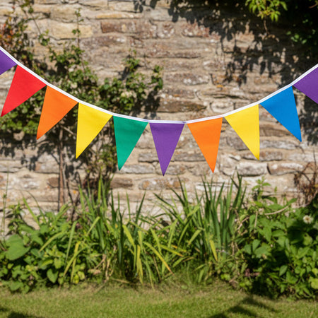Rainbow 'All Weather' Bunting - 3.7m (12') - 12 flags