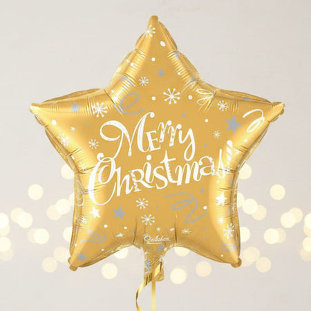 Merry Christmas! Festive Gold Qualatex Foil Balloon - 20