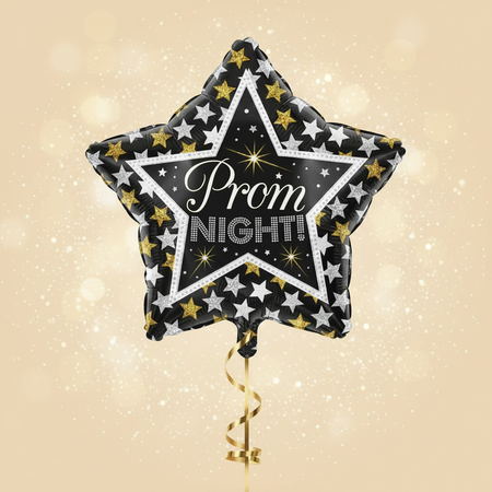 Prom Night Star Balloon Cream and Gold Background