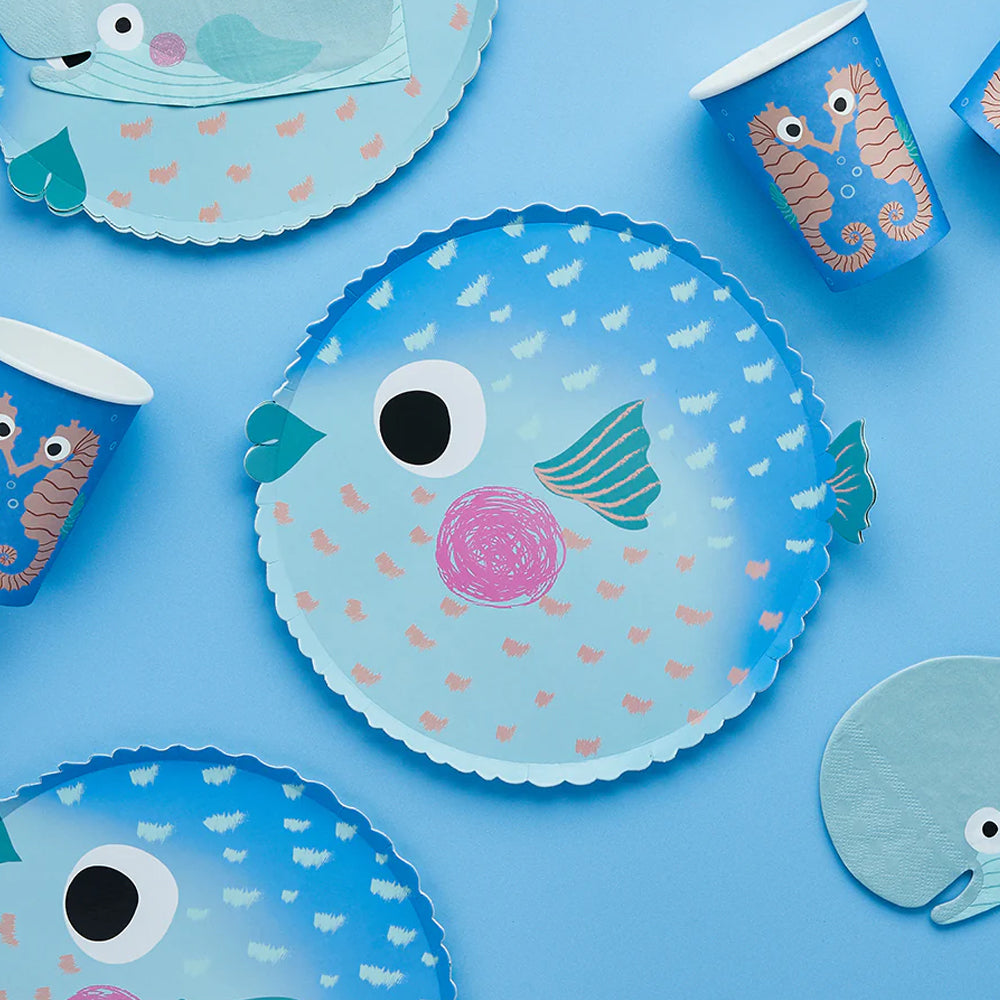Pufferfish Paper Plates - 23cm - Pack of 8