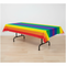 Rainbow Tablecloth on Table Plain Background