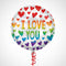 Rainbow Hearts I Love You Foil Balloon - 18