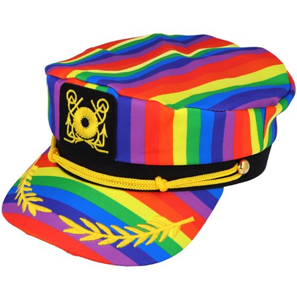 Rainbow Pride Sailor Captain Hat - Adult