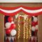 Red and White Fabric Drapes Simpler Background