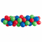Red, bright blue and green balloon cloud