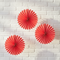 Red Decorative Tissue Fans - 15cm - Pack of 3