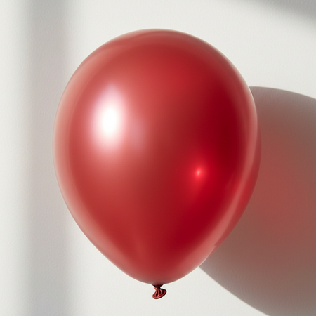 Red Pearlised Latex Balloon on White Wall