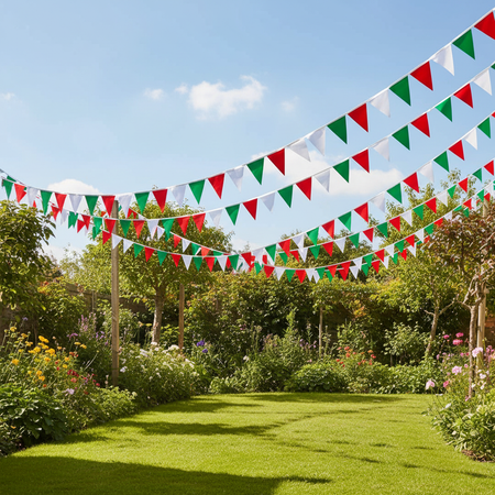 Red White Green Bunting Garden Party