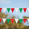 Red White Green Bunting Two Rows Outdoor Close Up