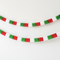 Red White Green Tissue Garland Two Rows Wall