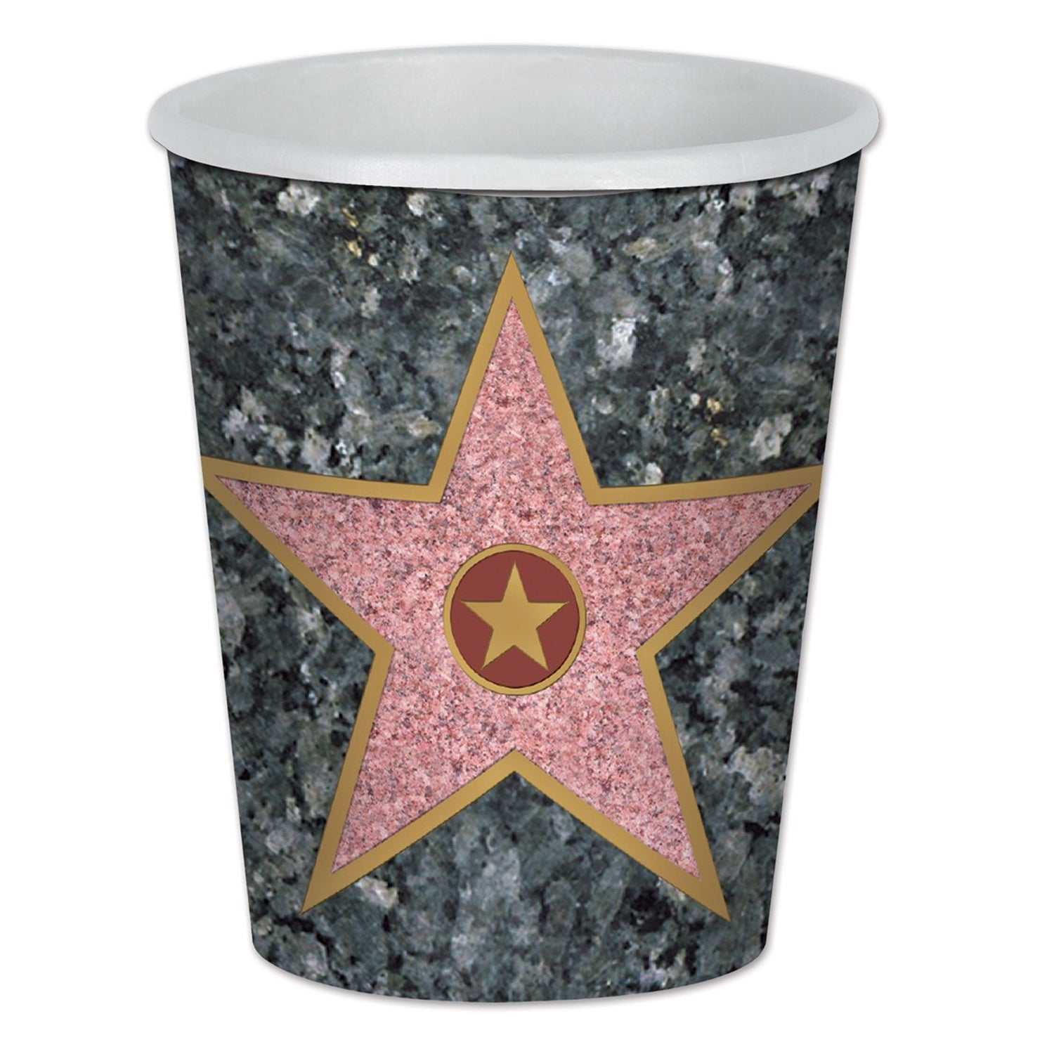 Red Carpet Hollywood Star Walk of Fame Paper Cups - 266ml - Pack of 8