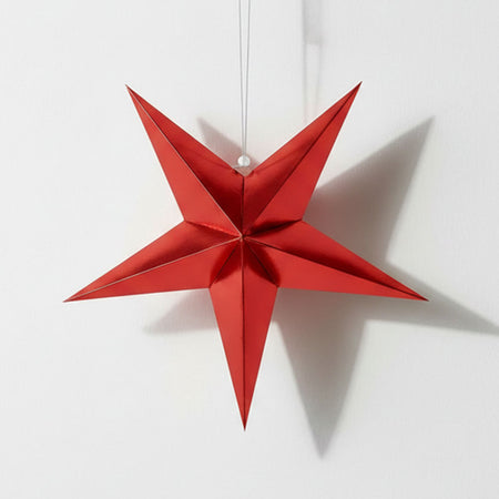 Metallic Red Star Decoration - 30cm