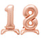 Rose Gold Number 18 Air-Filled Standing Balloons - 30