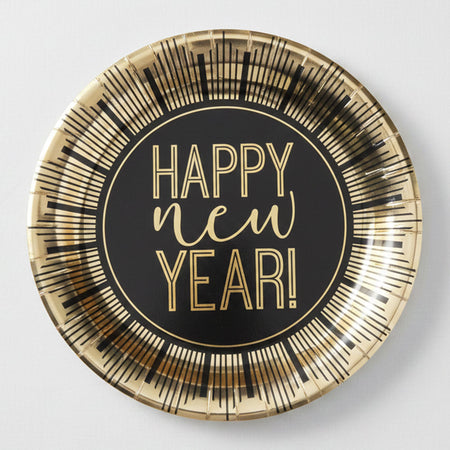Roaring New Year Paper Plates - 22cm - Pack of 8