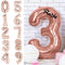 Personalised Inflated Single Number Rose Gold Giant 35