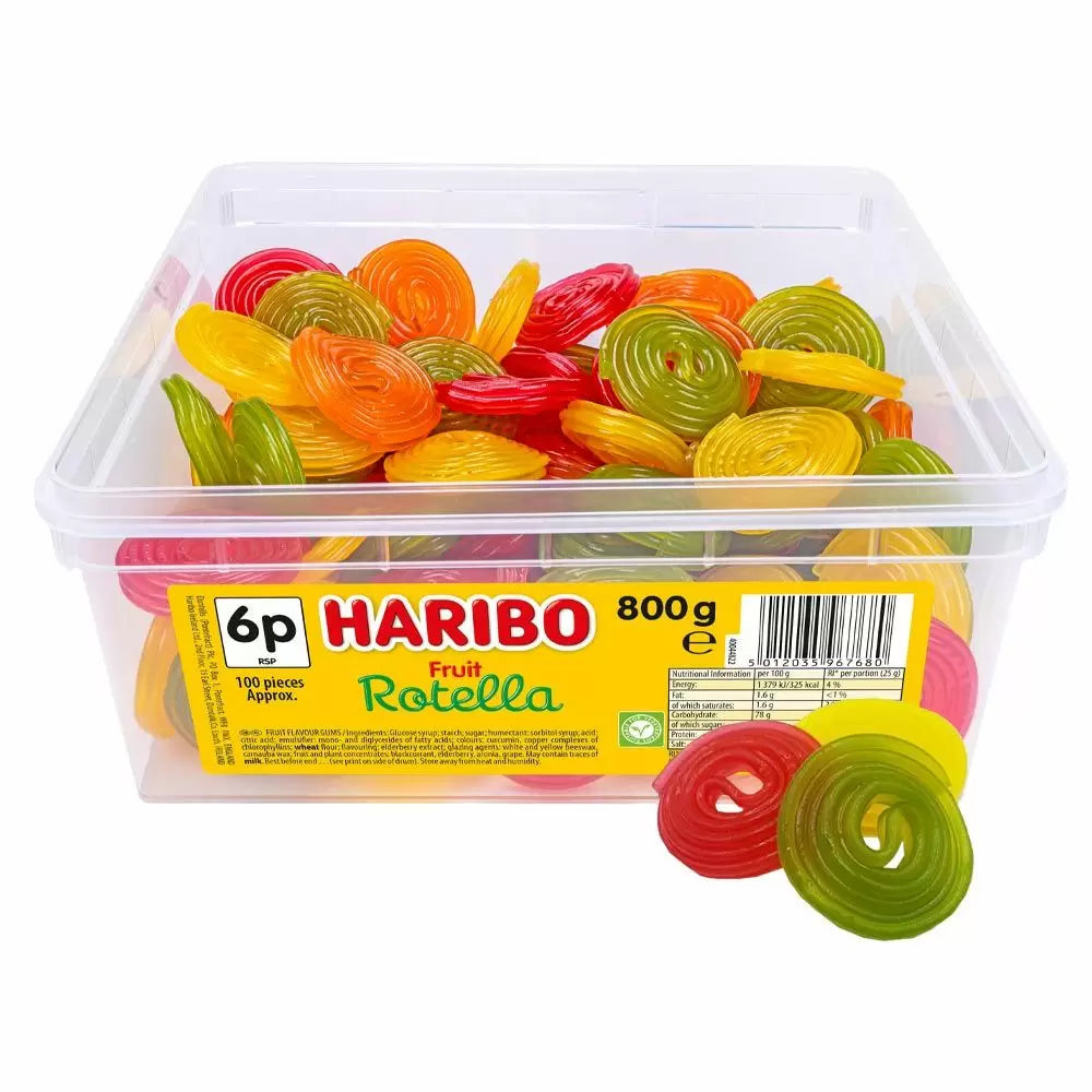 Haribo Fruit Rotella Sweet Tub - 800g