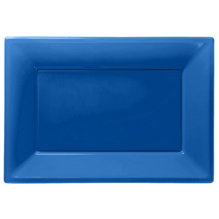 Royal Blue Rectangle Serving Platters - 23cm x 32cm - Pack of 3