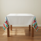 Santa Sleigh Tablecloth - Wood Table Scene