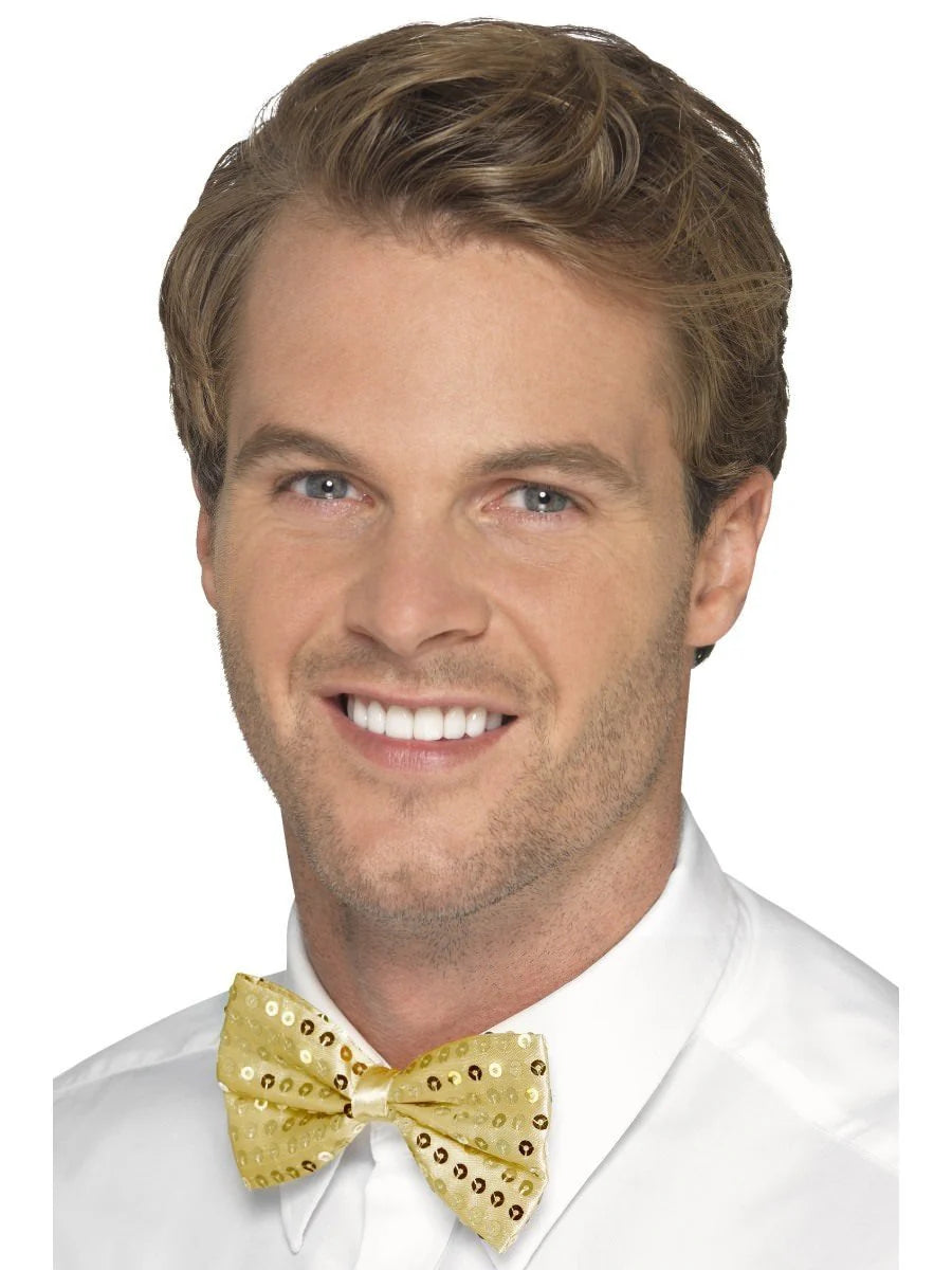 Gold Sequin Bow Tie