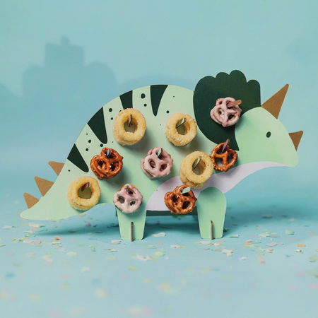 Sharper recreation of the dinosaur treat stand in square format