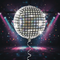Silver Disco Ball Foil Balloon with Disco Club Background
