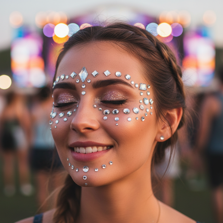 Silver Face Gems at Festival