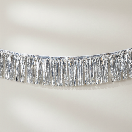 Silver Foil Fringe Banner on Wall