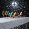 Silver Sequin Tablecloth Disco Party Setup