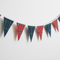 Single strand of mixed tartan bunting, nothing else in frame