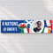 Six Nations banner close-up on a white brick wall with soft light and shade, in square format