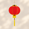 Smaller 20cm red Chinese fabric lantern hanging against a neutral background, square format