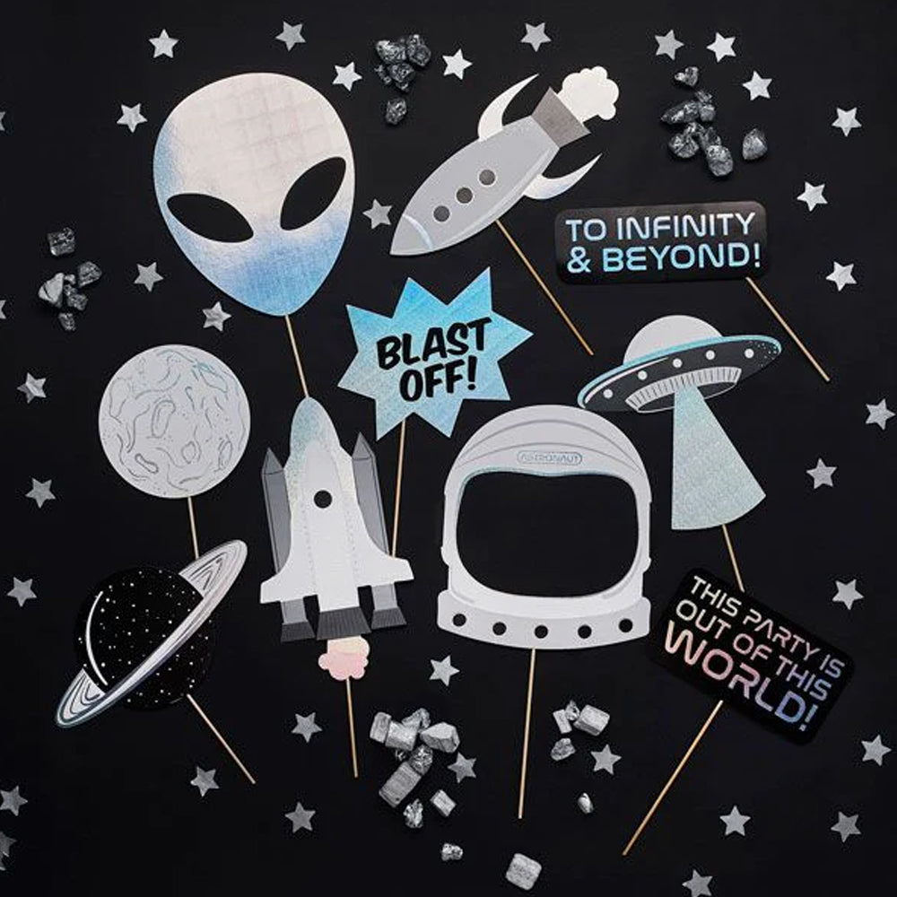 Space Party Photo Booth Props - Pack of 10