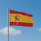 Spanish Flag on Pole with Sky Background