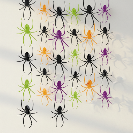 Spider String Decoration White Wall