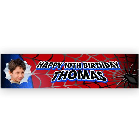 Personalized Spiderman Birthday Banner - Set Of 2 Party Decoration Posters For Kids