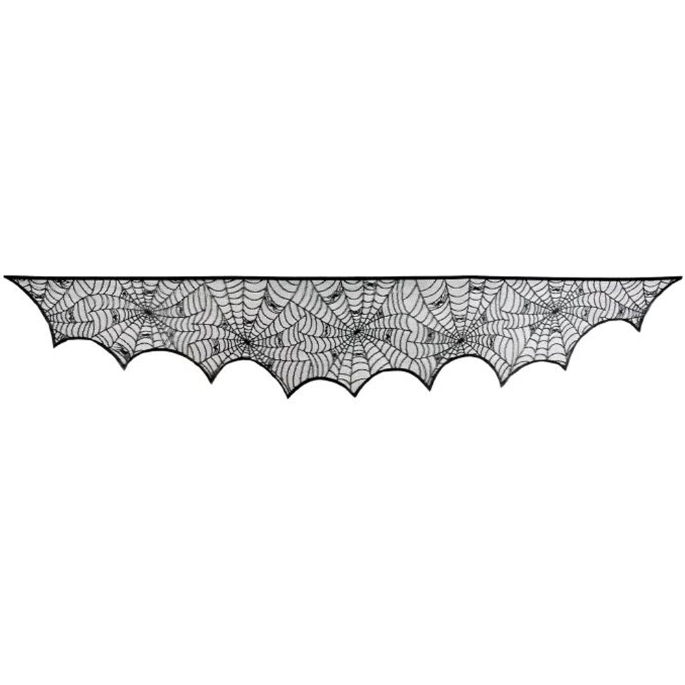 Halloween Spiderweb Fireplace Drape - 2.4m