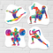Sports Cutouts on White Brick Wall