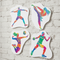 Sports Cutouts on White Brick Wall