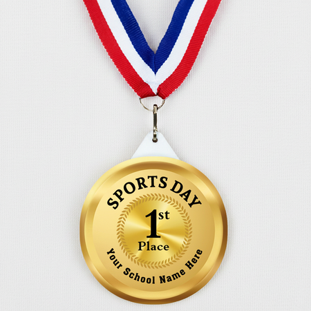 Sports Day Medal White T-Shirt Texture Background