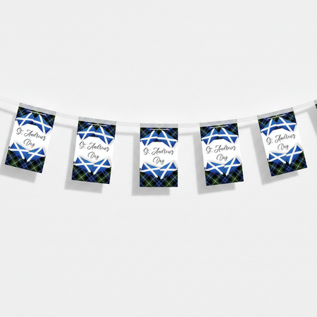St. Andrew’s Day bunting on a white wall