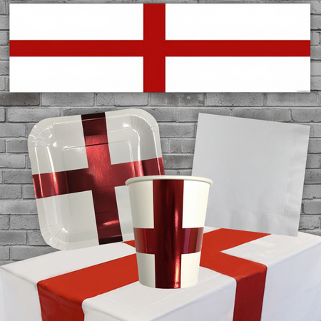 St George's Day Table Setting - Grey Brick Wall