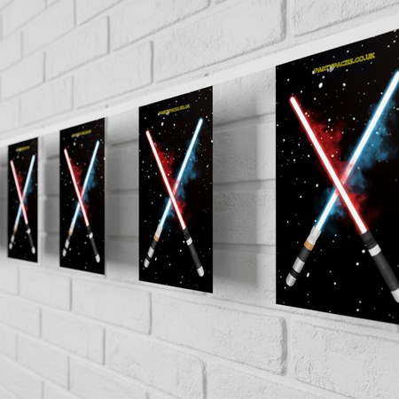 Star Wars Bunting - Close Up Angled Single Row on Wall