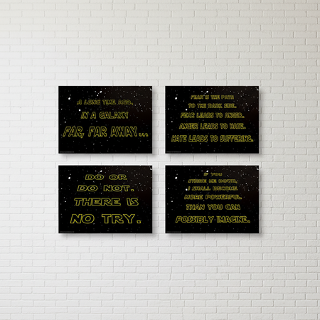 Star Wars Quote Posters - White Brick Wall 2x2 Grid