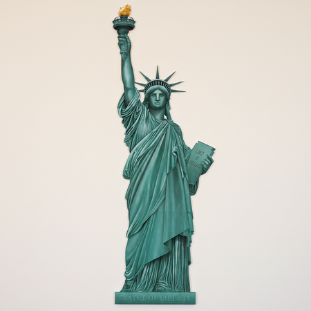 Statue of Liberty Cardboard Cutout on Wall Background