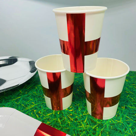 England St George's Cross Cups - 266ml - Pack of 8