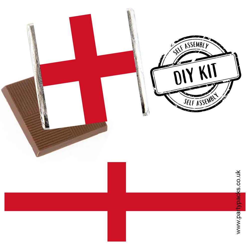 Square Chocolates - England St George's Flag - Pack of 16