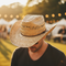 Straw Cowboy Hat Worn Looking Down