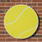 Tennis Ball Cutout on Red Brick Wall