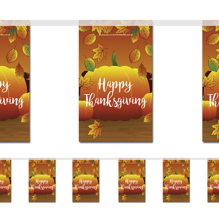 Thanksgiving Pumpkin Small Flag Interior Bunting - 2.4m